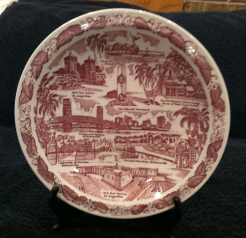 Jacksonville, Florida Rare Vintage Souvenir Plate - By Vernon Kilns - Exc. Cond.