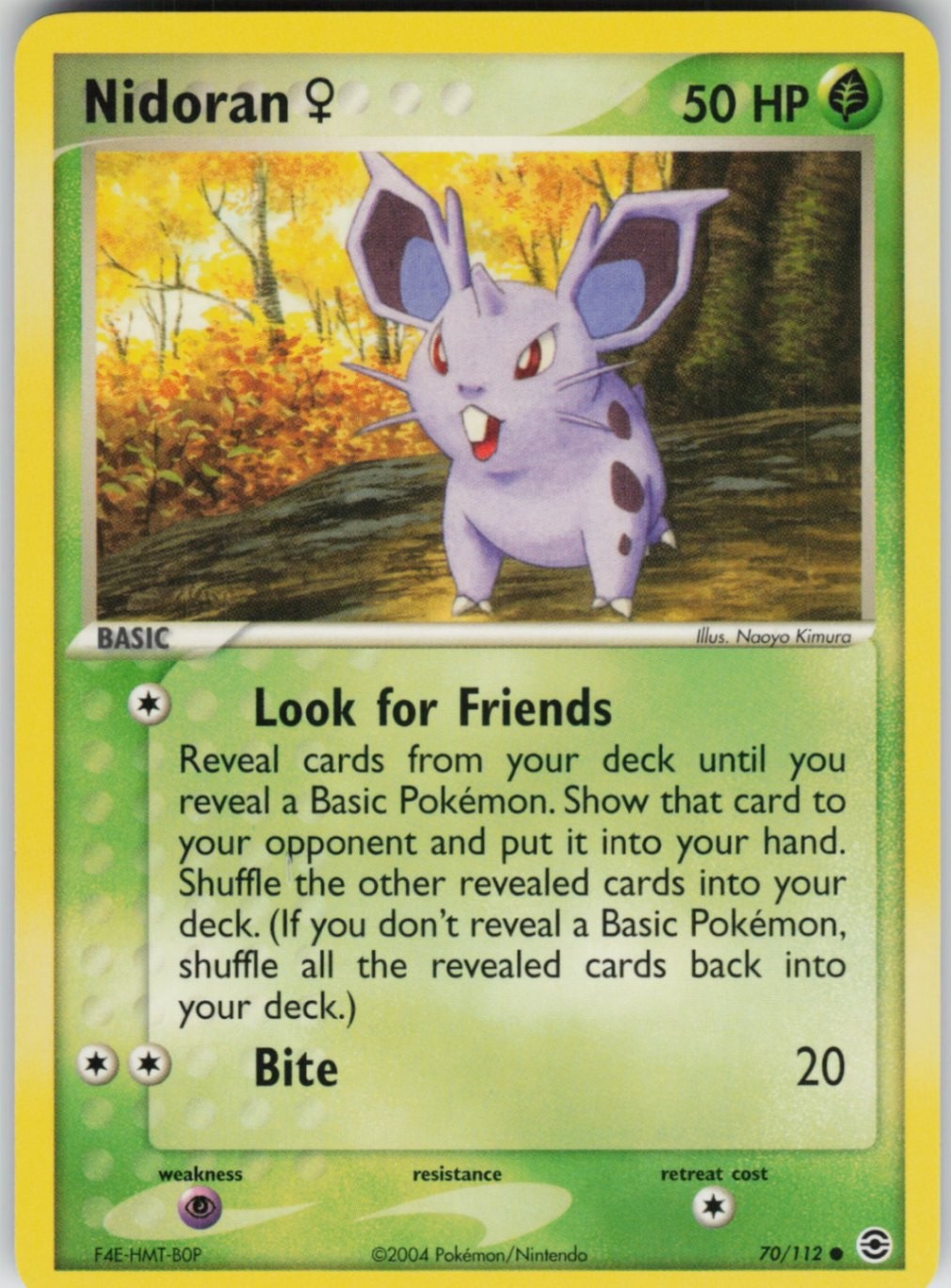 Pokemon TCG Nidoran F 70/112 FireRed & LeafGreen Common card Normal NM