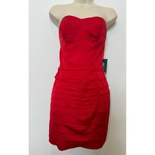 Express Red Strapless Ruffle Tiered Cocktail Mini Dress Size 6 NWT Bodycon