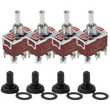 4Pcs Momentary Toggle Switch 12V DC 30A DPDT ON -Off- ON 6 Pin 3 Position