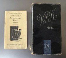 VEST POCKET AUTOGRAPHIC KODAK MODEL B instruction book  original box NO CAMERA