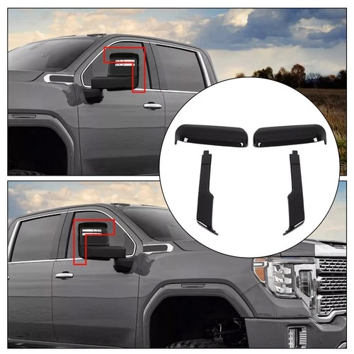 For Chevy Silverado GMC Sierra HD 2500 3500 2020-2023 24 Side Mirror Cover Caps