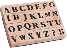 28 Stück Buchstaben Stempel, Alphabet Stempelset Aus Holz, Buchstabenstempel, Vi