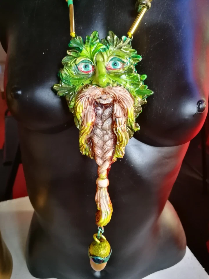 Green Man Wizard Wicca Talisman Amulet Pendant Druid Forest Spirit Guide Nature - Image 3 of 4