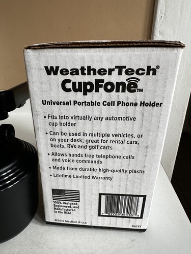 WeatherTech CupFone Universal Cell Phone Car Cup Holder Open Box Black - Photo 4 sur 4