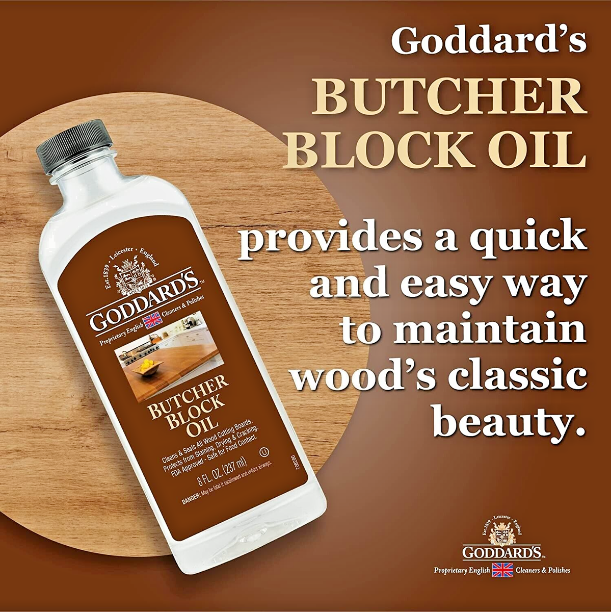 Huile Pour Planche à Découper Et Huile Pour Bloc De Boucher En Bois Walrus Oil - Flacon De 8 Oz, Certifiée FDA