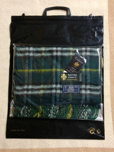 Sciarpa Tartan Double Face Sfondo Verde Effetto Plissettato made in italy - Foto 19 di 19