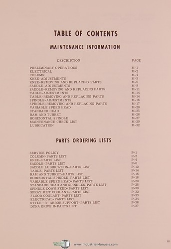 Gorton 1-22, 3352A Mastermil, 75 páginas, Manual de mantenimiento y piezas - Imagen 4 de 4