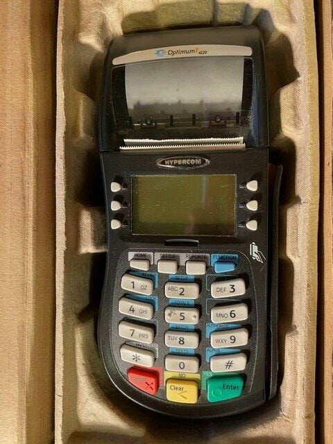 Hypercom Optimum T4220 Credit Card Processing Terminal Machine-Black