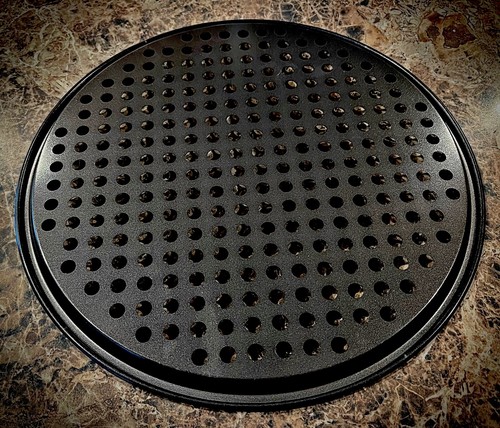 13” x 1/2” Round Gray Black Pizza Pan With Holes - Picture 2 of 4