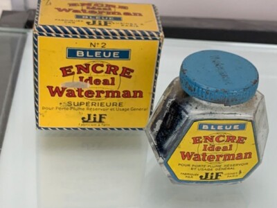 Waterman JiF Bleue Encre Ideal Ink with Box + Blue Cap Made in France  m805