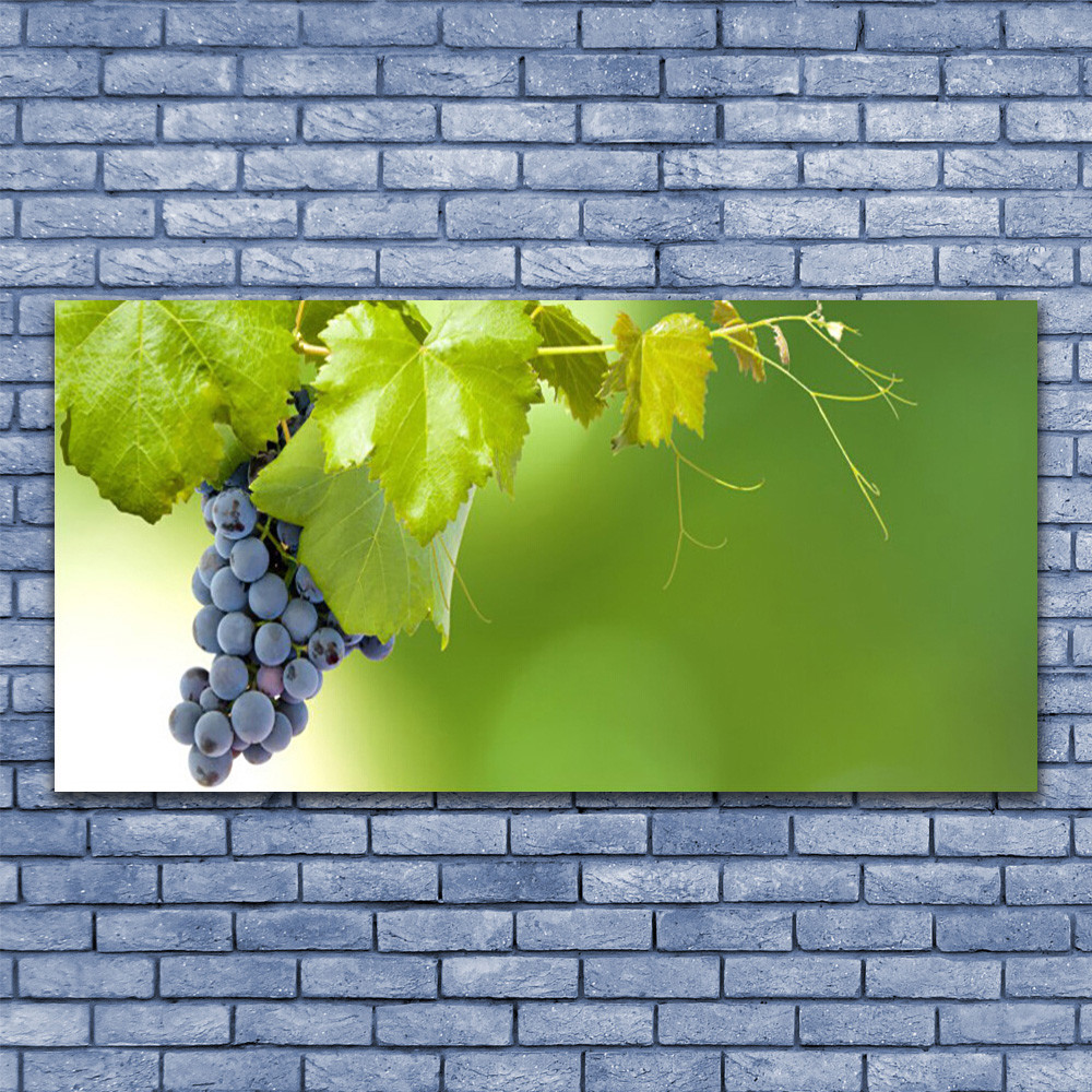 Tableau impression sur toile de lin haut de gamme cuisine raisin 140x70