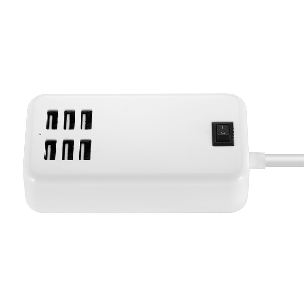 6-Port USB Desktop Charging Hub Fast Wall Adapter for Travel