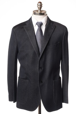 NWT BOGLIOLI Heather Navy Blue Cotton K Jacket Slim Fit Sport Coat 46 R (EU 56)