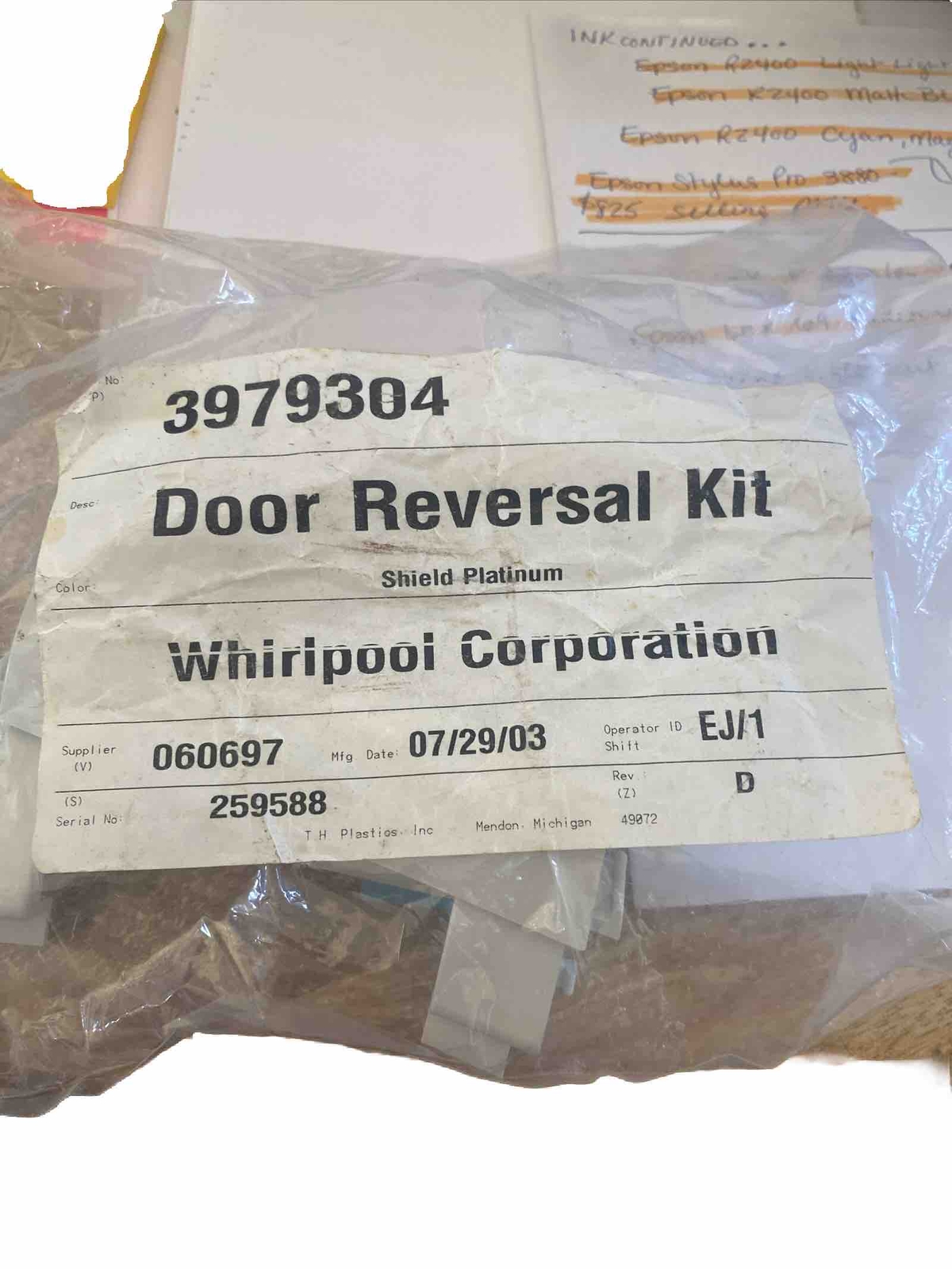 Genuine OEM Whirlpool Dryer Door Reversal Kit 3979304 New Sealed eBay