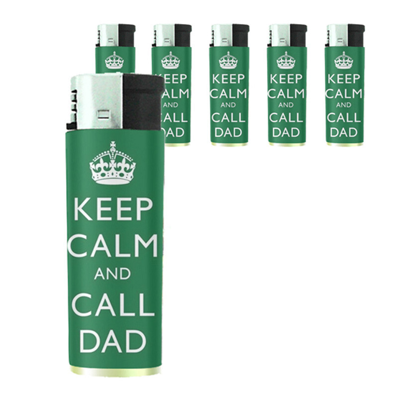 Keep Calm D20 Set of 5 Electronic Butane Lighter