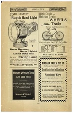 1896 PAPER AD Bett's Headlight 20th Century Bicycle Head Light 