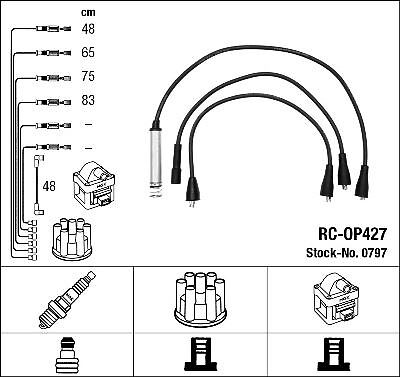 Fils de bougies premium pour faisceau d'allumage Opel Kadett E 1.8