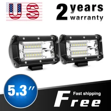 Nilight 2X 5 Inch 72W Truck LED Lights Bar Flood Beam Driving Lamps for OFF ROAD