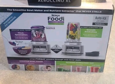 Ninja SS100 120V Duo Bowl Maker and Countertop Blander - Silver Factory Sealed! 