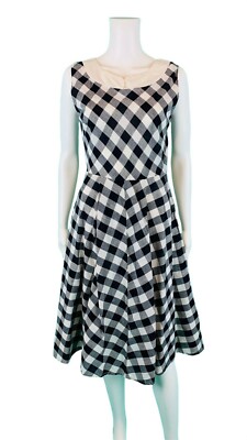 Vintage 50s Gingham Dress Womens XS Black & White Cotton Sundress | eBay