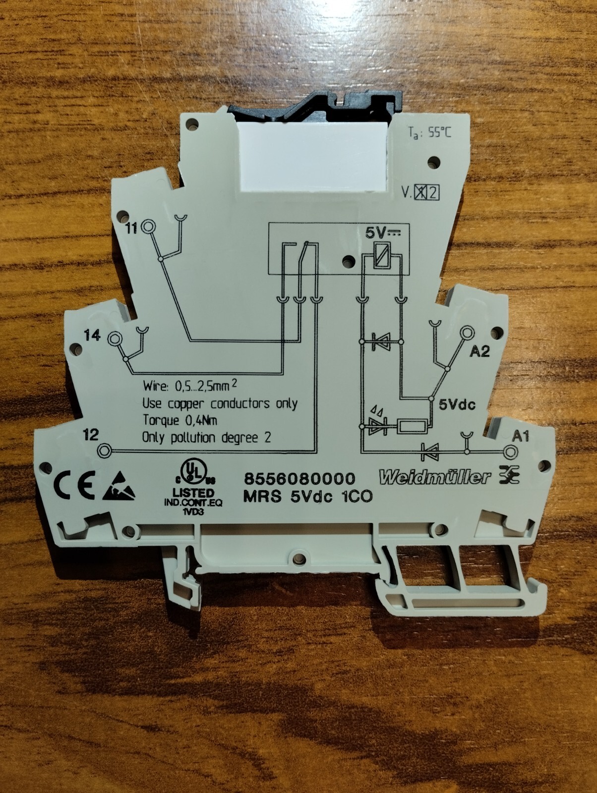 Module relais Weidmüller 5VDC 6A avec contact inverseur pour armoire électrique (pack de 10)
