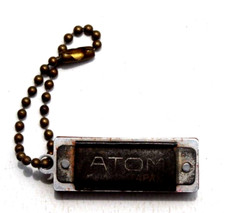 Vintage Atom Metal Mini Harmonica Key Chain - Japan