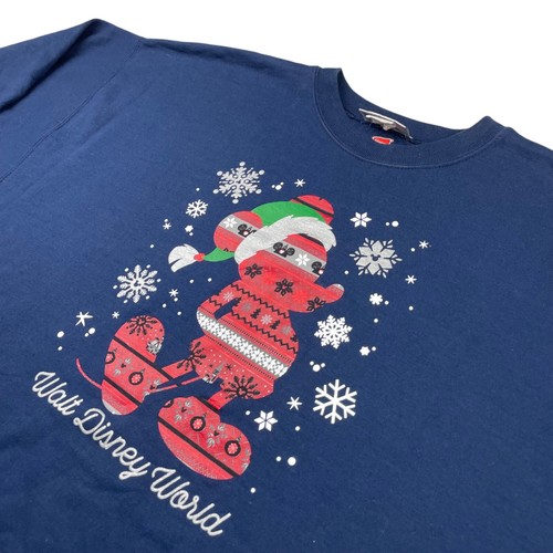 Disney Parks Walt Disney World Mickey Mouse Christmas Sweatshirt Navy