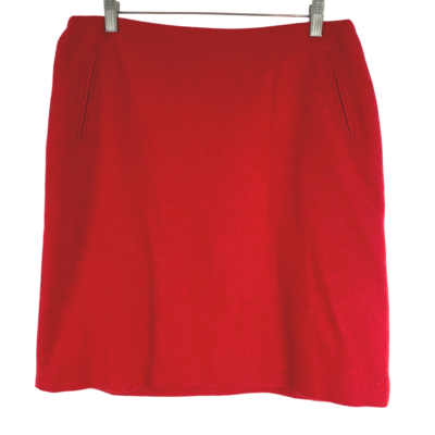 Talbots Pencil Skirt Size 10 Red Wool Polyester Viscose Solid NWT