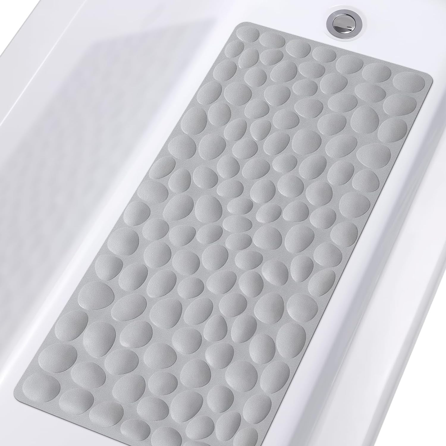 Non-Slip Soft Rubber Bathtub Mat with Strong Suction Cups for Enhanced Safety and Grip in Green Washable Bathroom Bathmat