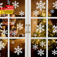 96 Schneeflocken Fensterbild Abnehmbare Fensterdeko Statisch Haftende Aufkleber