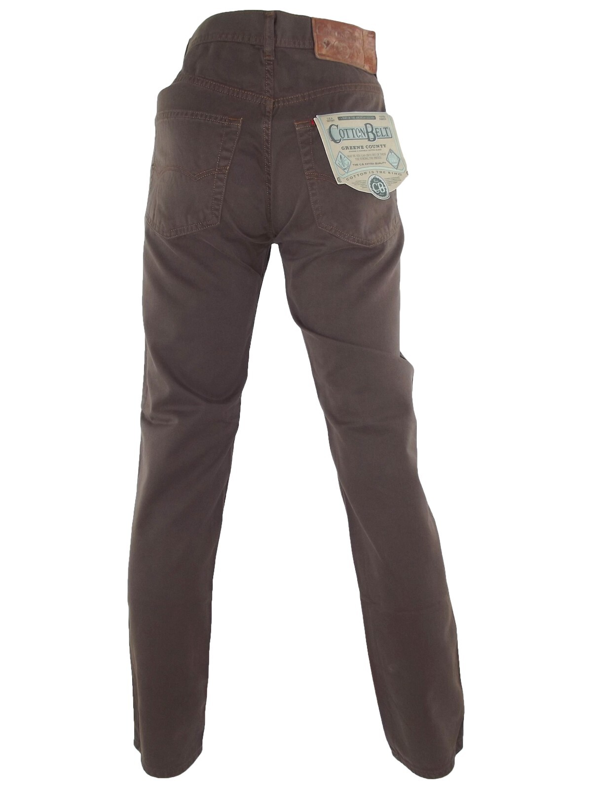 Cotton Belt Pantalone Da Uomo Marrone Taglia 44 W30 Dritto Estivo Classico P/E image 5