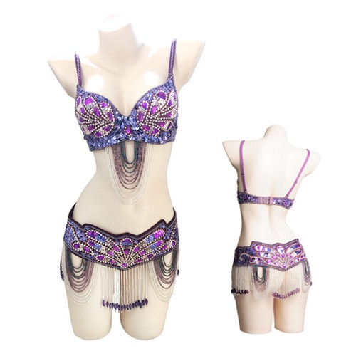 C920 Bauchtanz Kostüm 2 Teile BH+ Gürtel belly dance costume - Bild 23 von 46