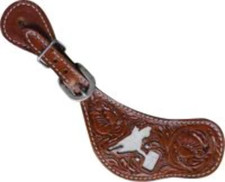 New Adjustable Women's BARREL RACER SPUR STRAPS w/ Hair-on Cowhide inlay