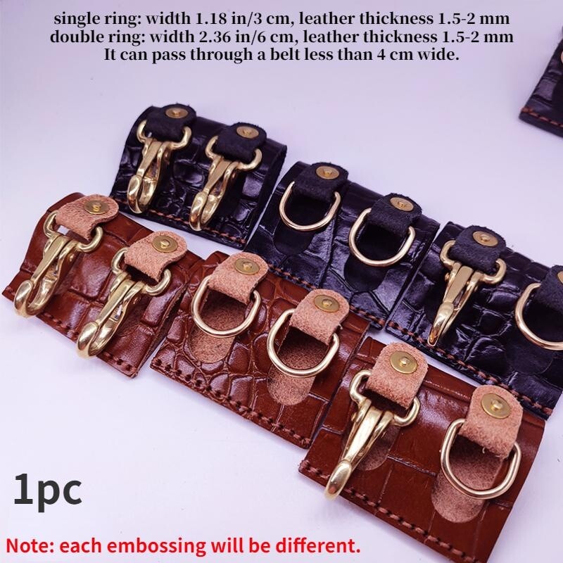 Leather Belt Key Holder Men Clip D-Ring Buckle belt Loop Keychains Car key ring-image