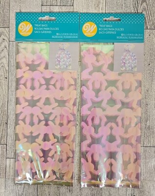 Wilton Treat Bags Easter Bunnies Iridescent Bunny 10 Count Lot of 2 NEW