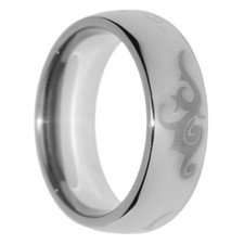 8mm Tribal Engraved Tungsten Carbide Men Ring Size 9-12
