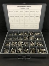 875pcs: ASSORTMENT KIT- STAINLESS STEEL FLAT ALLEN HEAD SOCKET CAP SCREW