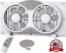 MEJOR Ventilador De Ventana Control Remoto Flujo Aire Reversible 9" Dormitorio