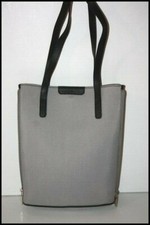 LANCEL Sac Pochette Fine Toile Grise Claire Porté Epaule ou Main TBE