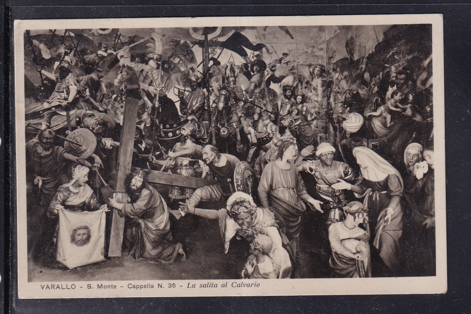 Cartolina Varallo S. Monte Cappella N.36 La Salita al Calvario AB1523