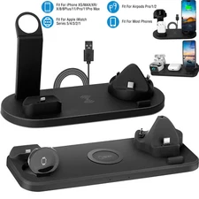 3/6 in 1 Charging Dock Charger Station Stand For iPhone Samsung iWatch Air Pods