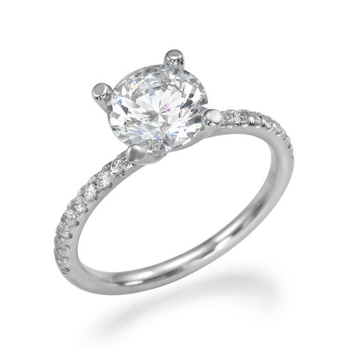 Boucles D'oreilles Clous En Diamants 2,38 Ct 18K Or Blanc - Diamants Ronds F/VS1, Certification, Neuf Avec étiquettes