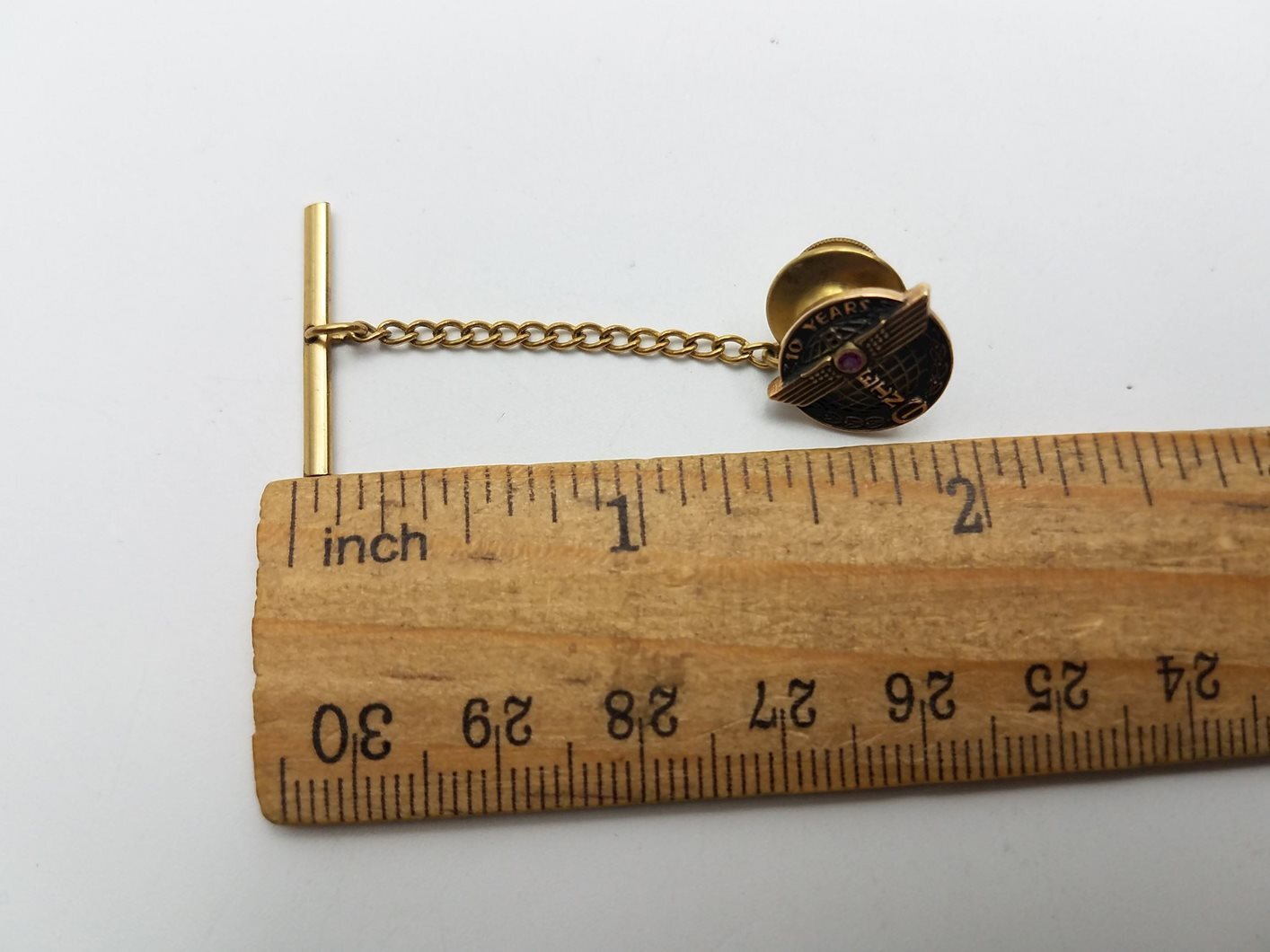 Boeing 10K Gold Tie Tack w/ Chain eBay