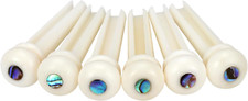 6Pcs Guitar Bone Bridge Pins Replacement Parts with Abalone Dot