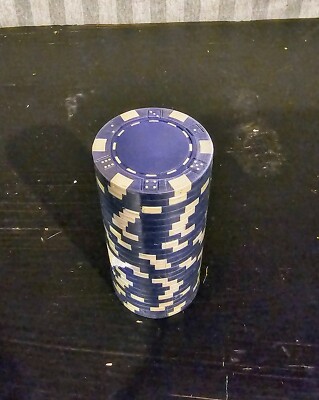 11.5 Gram Gambling Chips, Pack of 25, Blue,  NEW, Dice Faces