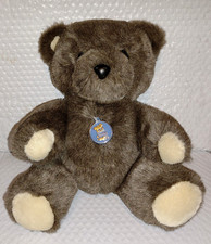 Vtg Dakin Teddy Bear Jointed Brown Fur 15in Tall Plush 1986 Plastic Dakin Tag