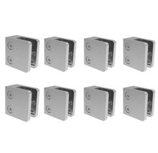 Acier Inox 8 X Support en Verre 45x45 Tuyau Carré Plat Support Pince Glas