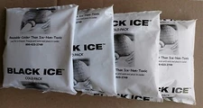 Lot of 4 Reusable Black Ice Freezer Cold Ice Pack Non-leak Non-toxic Pouch Food