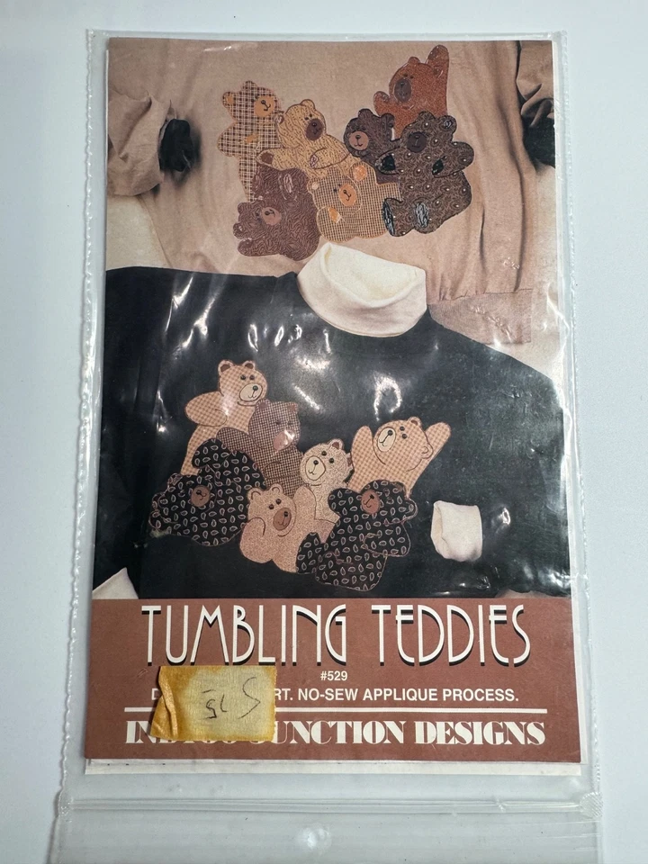 INDYGO JUNCTION, INC. - APPLIQUE PATTERN - TUMBLING TEDDIES - Shirt Applique - Image 2 of 4